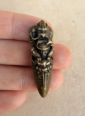 仿古新古典藏式黄铜大鹏鸟金刚撅挂件吊坠民族特色挂件金刚杵吊坠