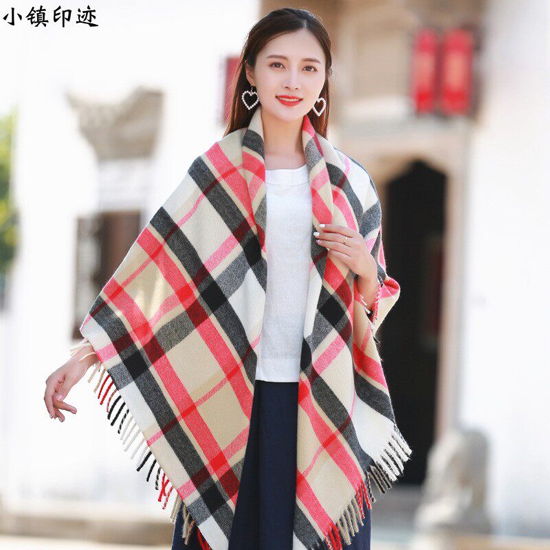 经典民族风格子围巾春夏披肩女欧美潮流英伦学院文艺百搭超大方巾