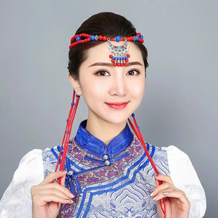 蒙古族民族风头饰西藏额头链异域风藏式复古额饰眉心坠女舞蹈发饰