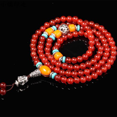 复古民族风手链西藏四川红玛瑙