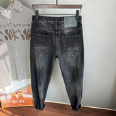 略短宽松小脚百搭黑色水洗无弹耐磨潮牛仔裤 锥形9分 2026春秋单裤