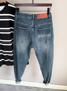 2026春新款美式复古高端牛仔裤男士宽松直筒新款厚款微锥休闲长裤