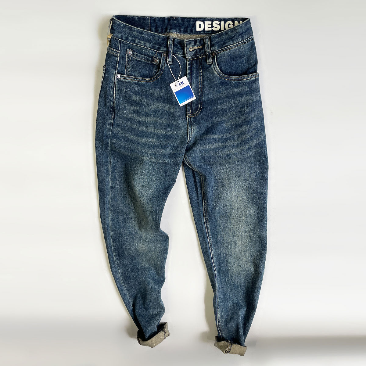 春秋修身直筒香港潮牌合体牛仔裤