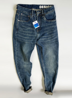 尊贵蓝 赤耳丹宁好料 2026春秋单裤高端轻奢修身直筒男士牛仔长裤