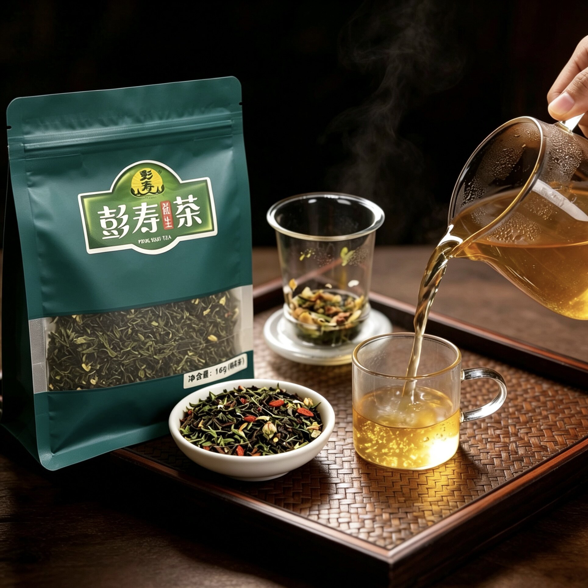 彭寿益生茶新茶明前益生茶叶浓缩型菊花枸杞养甘花茶组合
