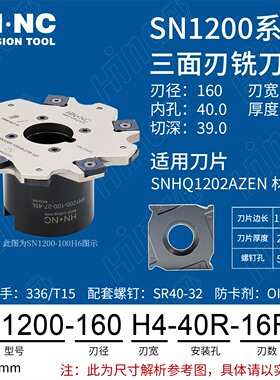 海纳SN1200-160-4/5/6/7/8三面刃铣刀盘切口锯片切槽数控刀具刀片