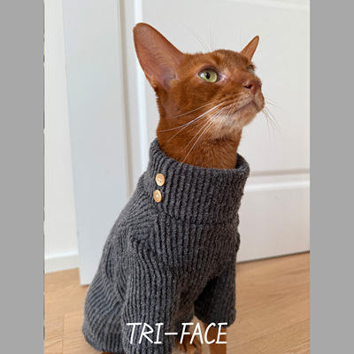 三角脸阿比猫秋冬毛衣
