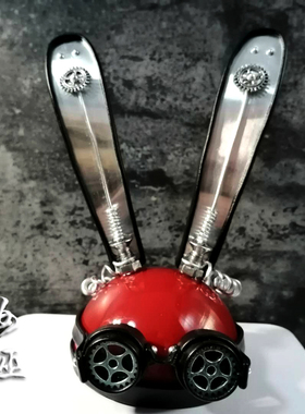 女巫工坊 BJD娃娃Holala小布蒸汽朋克趣味兔耳帽子套装头盔风镜