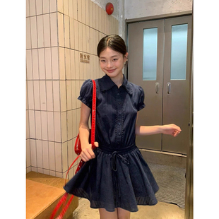 蕾丝花边拼接衬衫 减龄连衣裙 安全休闲短裤 套装