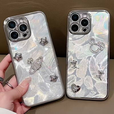 适用OPPO Reno16Pro K15Pro+ A6SPro西太后星星Reno15C电镀A6C A5x羽毛米奇爱心K13S防摔A6V保护套A3i手机壳