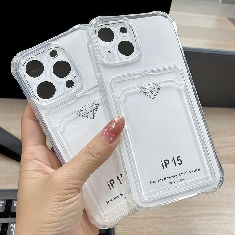 适用苹果17ProMax插卡透明壳15Pro 14 16ProMax手机壳XS全包XR iPhone12 13Pro 卡包TPU软套xsmax保护套11