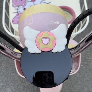 电动车仪表盘装饰翅膀配件摆件可爱改造适用爱玛九号小刀绿源耳朵