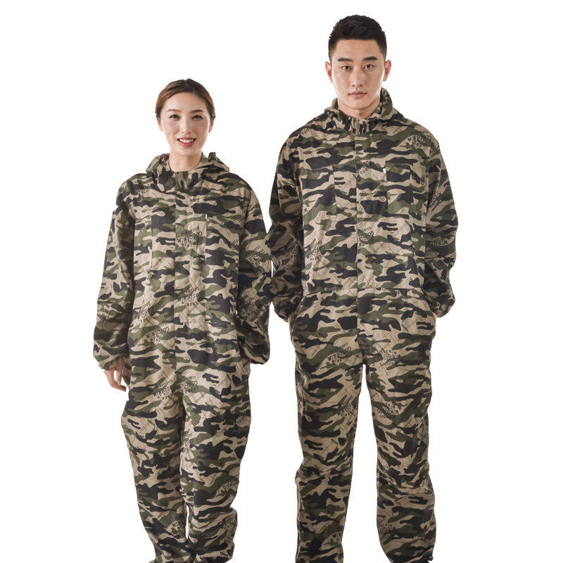 男连体迷彩工作服耐磨劳保服工地汽修养殖场长袖防尘连体工装套装
