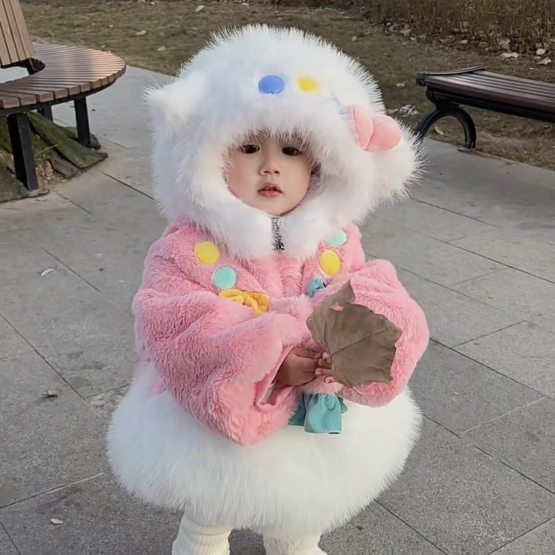 女童棉服2026冬季新款时尚甜美可爱宝宝毛茸茸加厚外套连帽外套,童装/婴儿装/亲子装,棉袄/棉服,淘宝优惠券,粉丝福利购,淘宝优惠卷