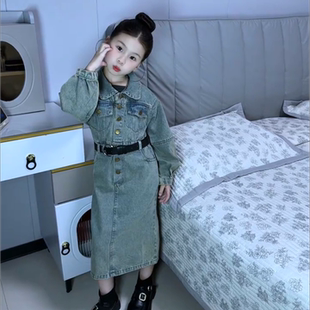 女孩春装儿童裙子女童连衣裙春季2026新款女大童早春牛仔裙甜辣风