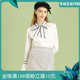 专柜现货ELAND衣恋17新品 撞色系带雪纺气质衬衫 女EEBW71151B