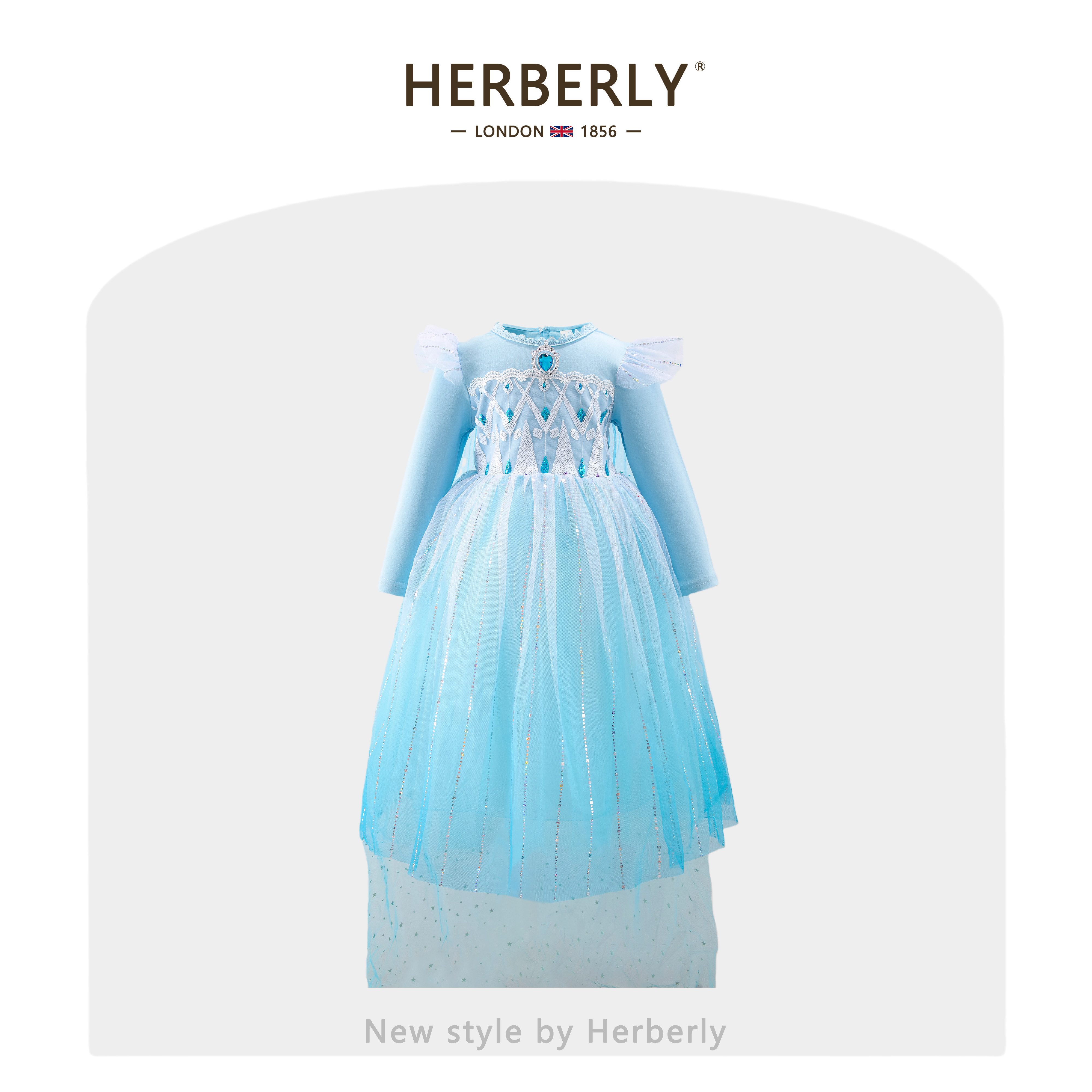 赫柏莉HERBERRY女童冰雪奇缘公主裙秋冬小女孩爱莎生日披纱礼服裙图片
