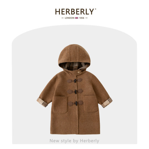 赫柏莉HERBERRY女童双面羊绒大衣秋冬时髦小女孩双面穿中长款外套