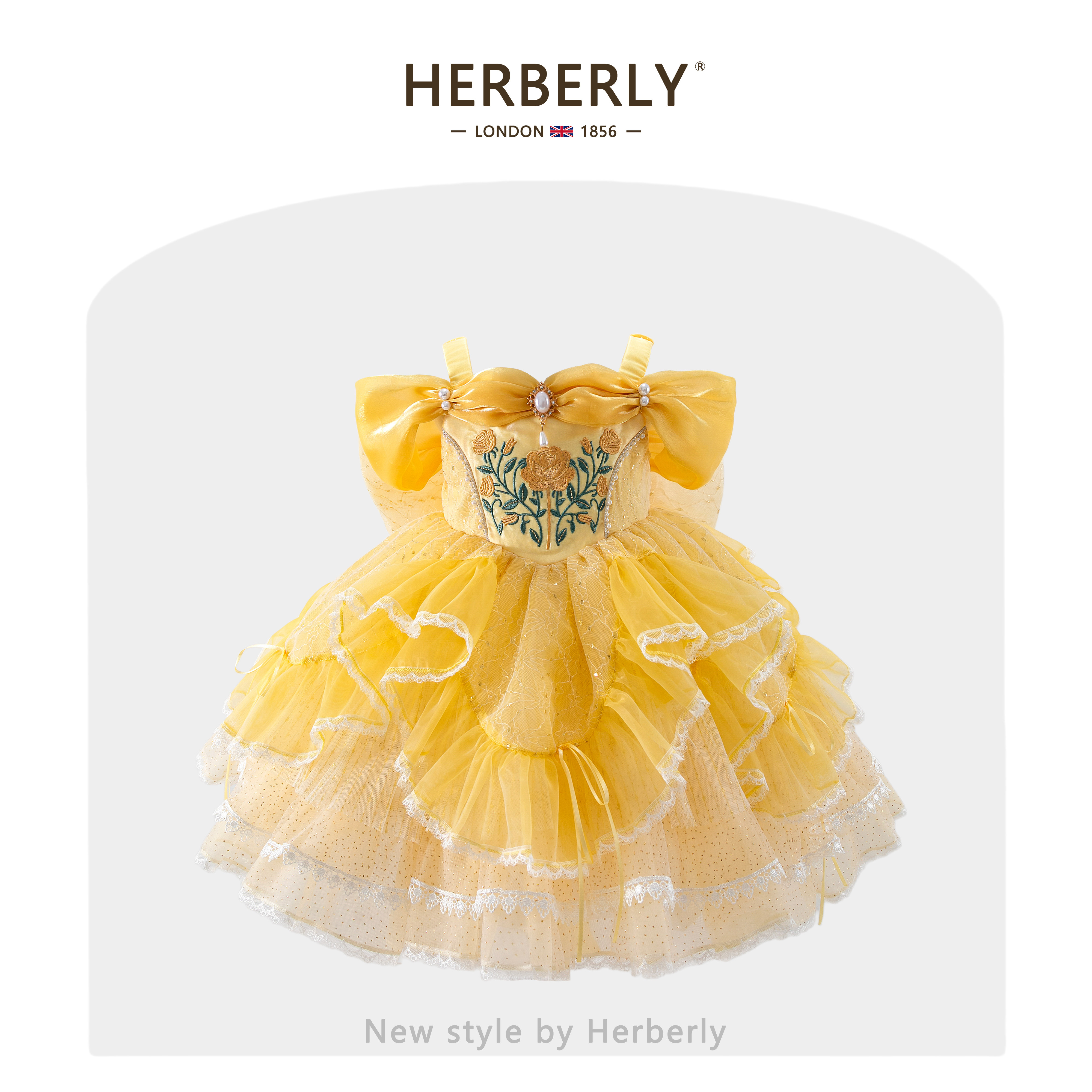 赫柏莉HERBERRY女童贝儿洛丽塔蓬蓬裙夏季儿童华丽生日礼服公主裙图片