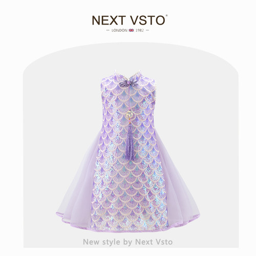 NEXTVSTO女童连衣裙旗袍裙夏季