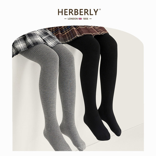 赫柏莉HERBERRY女童薄绒外穿连裤袜春秋季小女孩百搭纯色打底裤袜