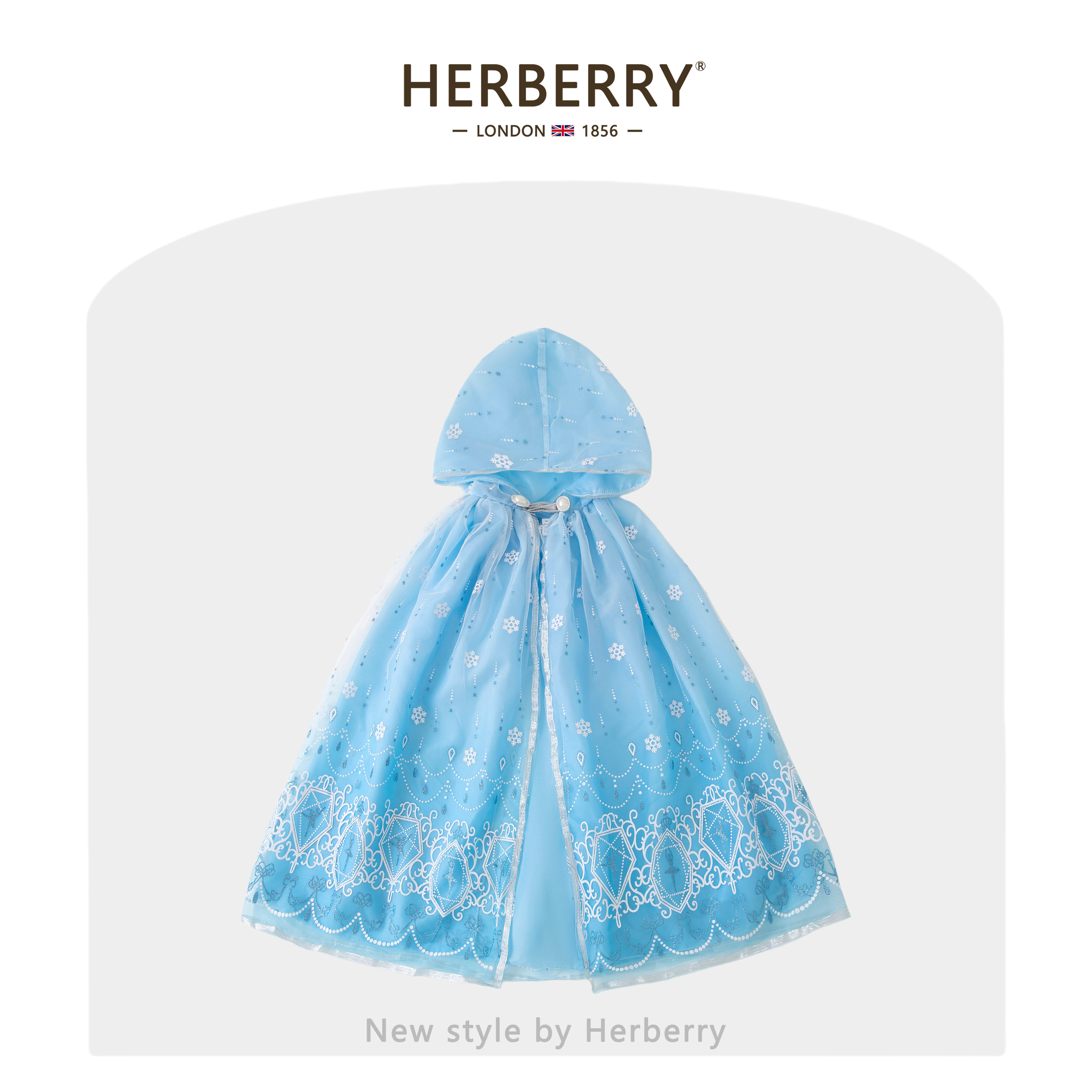 赫柏莉HERBERRY女童爱莎披风夏季儿童薄款连帽披肩女宝宝网纱斗篷