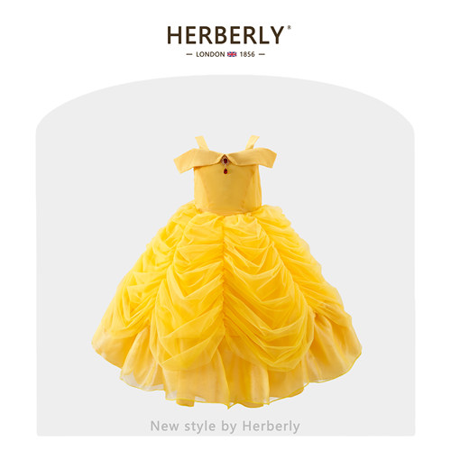 赫柏莉HERBERRY女童贝儿公主裙夏季重工小女孩贝尔生日礼服蓬蓬裙