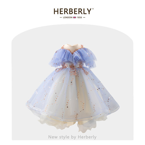 赫柏莉HERBERRY女童钢琴演出公主裙轻奢儿童生日花童蓬蓬纱礼服裙