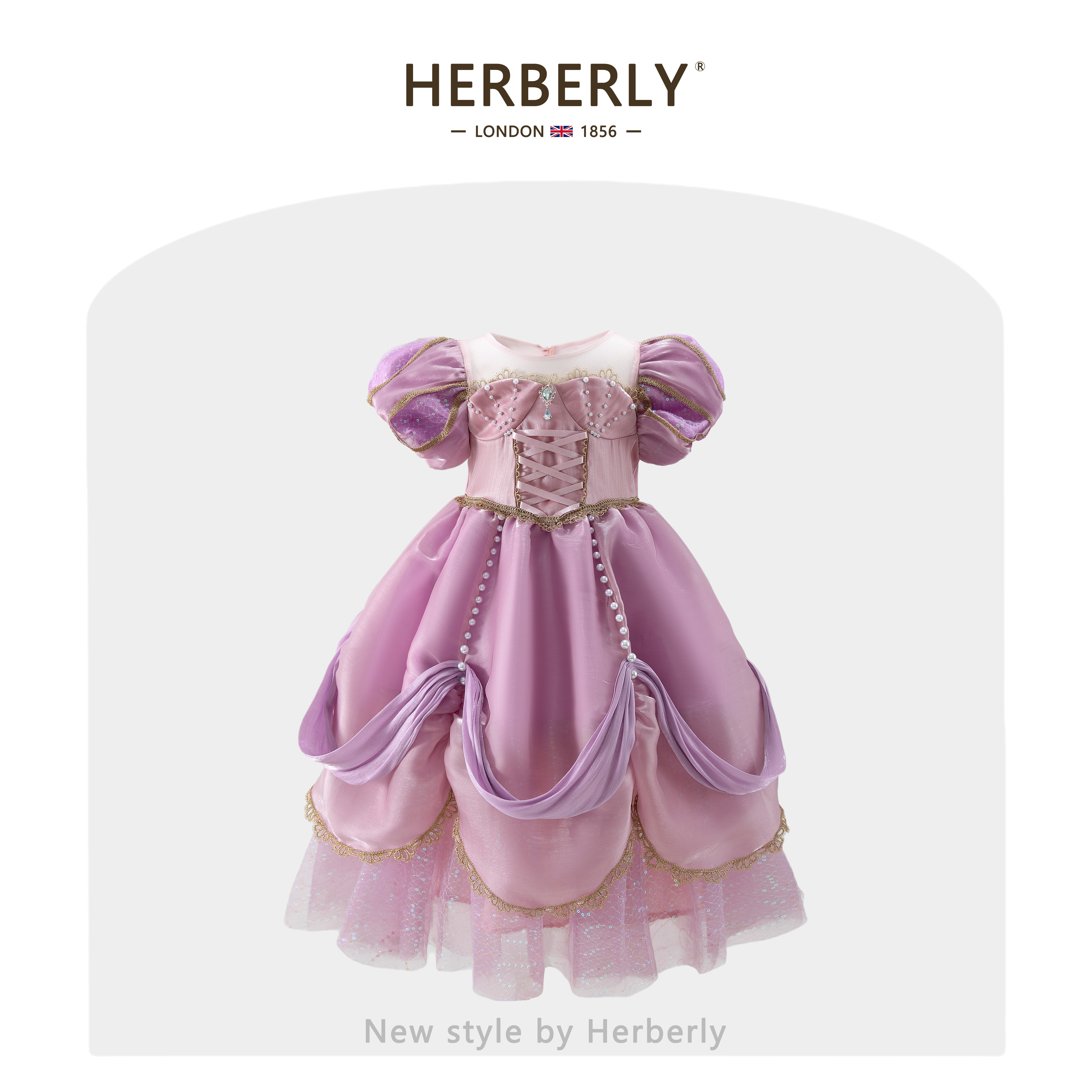 赫柏莉HERBERRY女童爱丽儿公主裙夏季六一儿童生日华丽礼服连衣裙图片