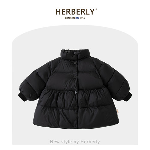 赫柏莉HERBERRY女童白鸭绒羽绒服冬装新款洋气小女孩加厚保暖外套