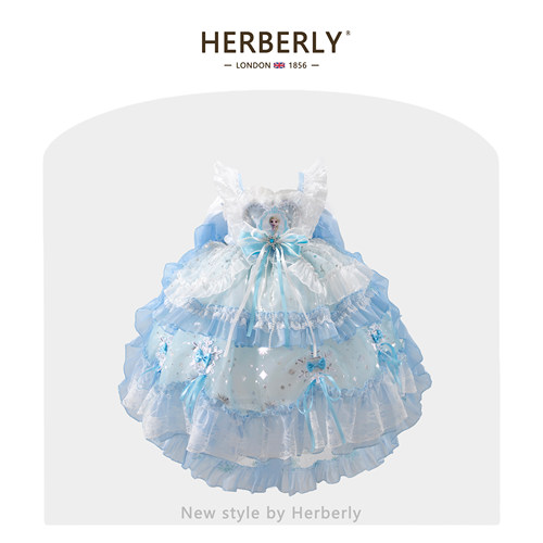 赫柏莉HERBERRY女童艾莎洛丽塔蓬蓬裙夏季重工儿童吊带礼服公主裙