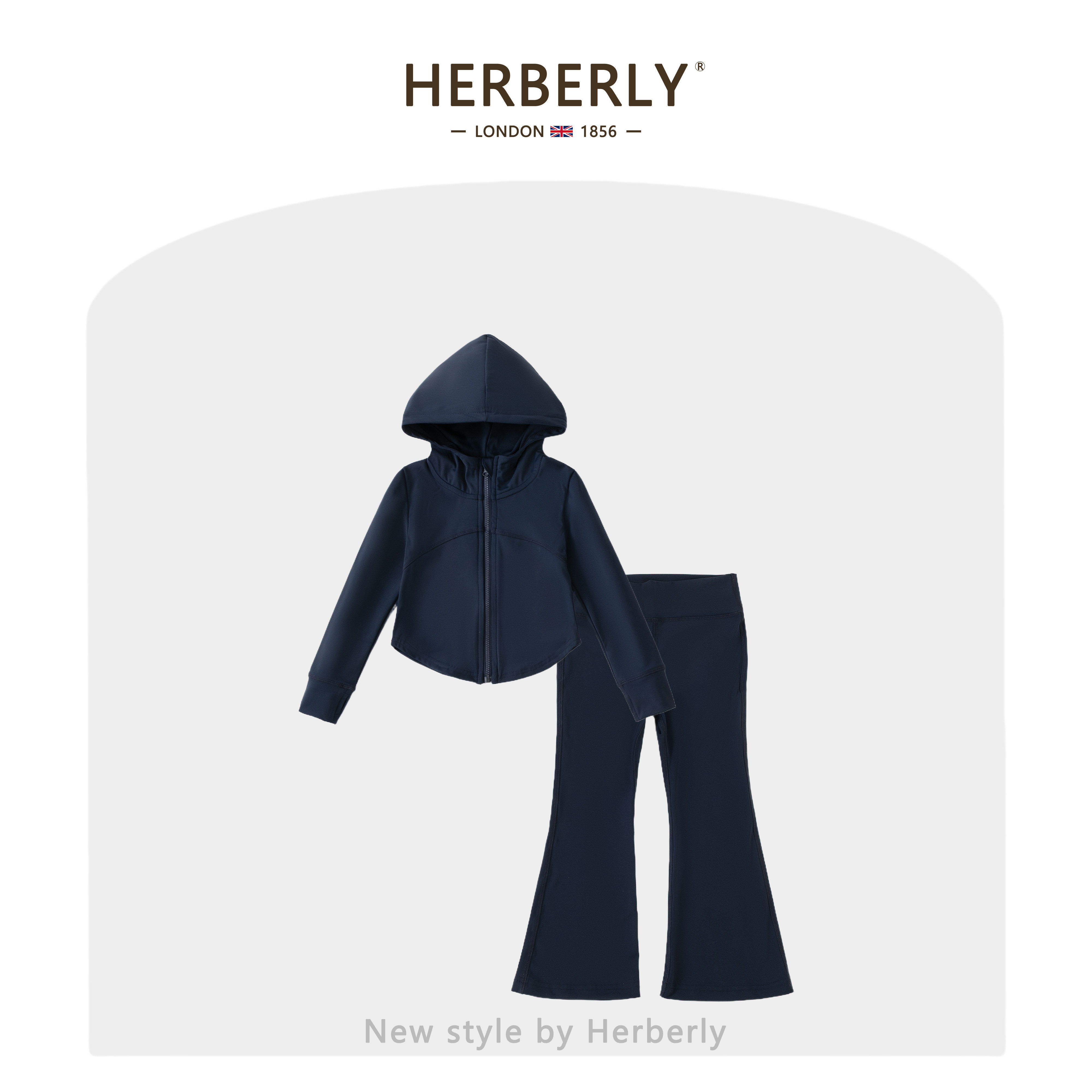 赫柏莉HERBERRY女童瑜伽服套装春秋季小女孩休闲外套高弹修身裤子图片