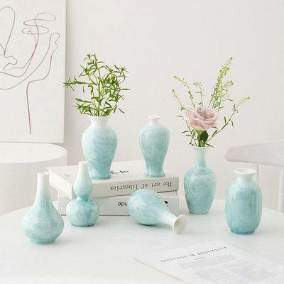 陶瓷鲜花水培结晶干花中式装饰