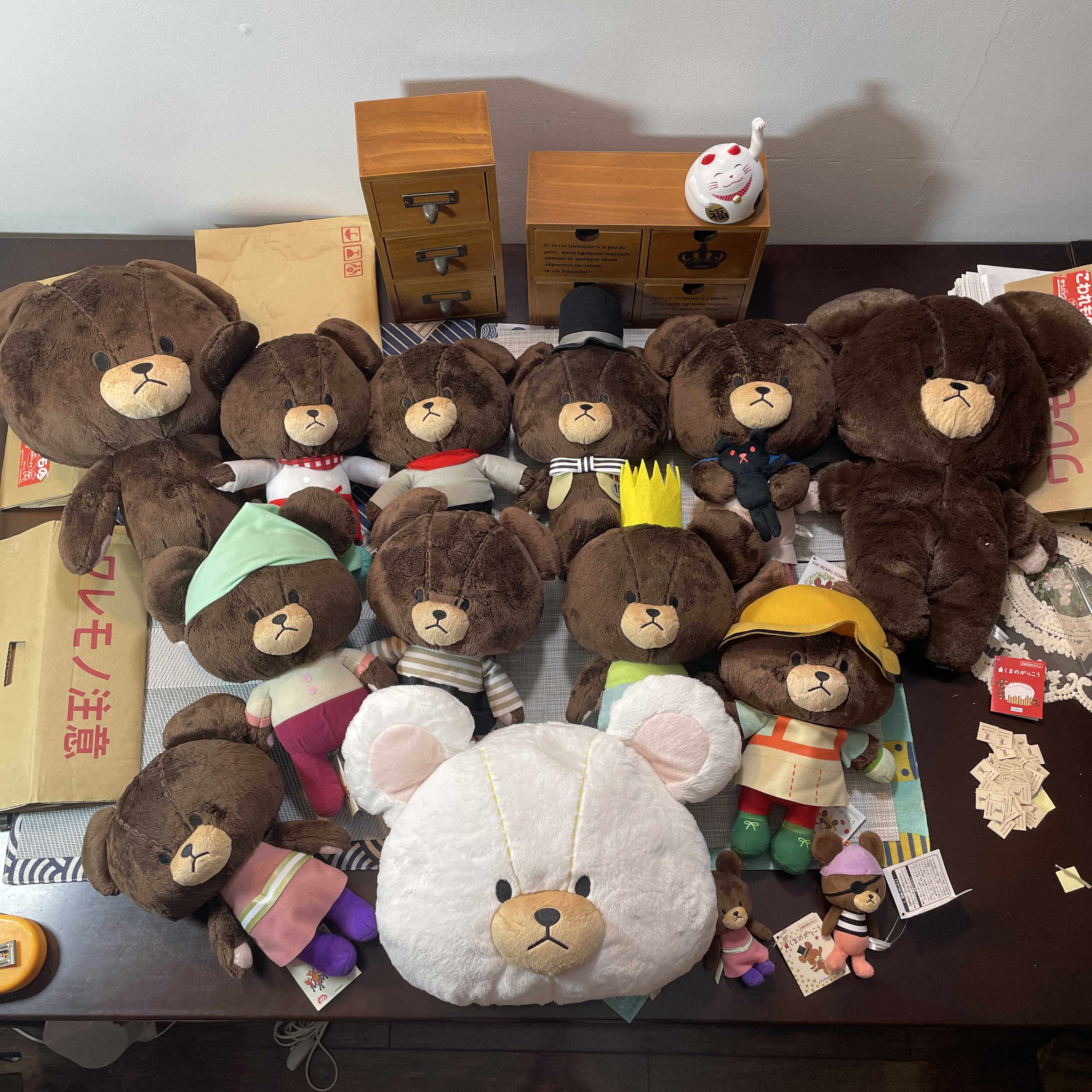 官谷日购日本正版 上学熊 读书熊 玩偶 毛绒 周边827