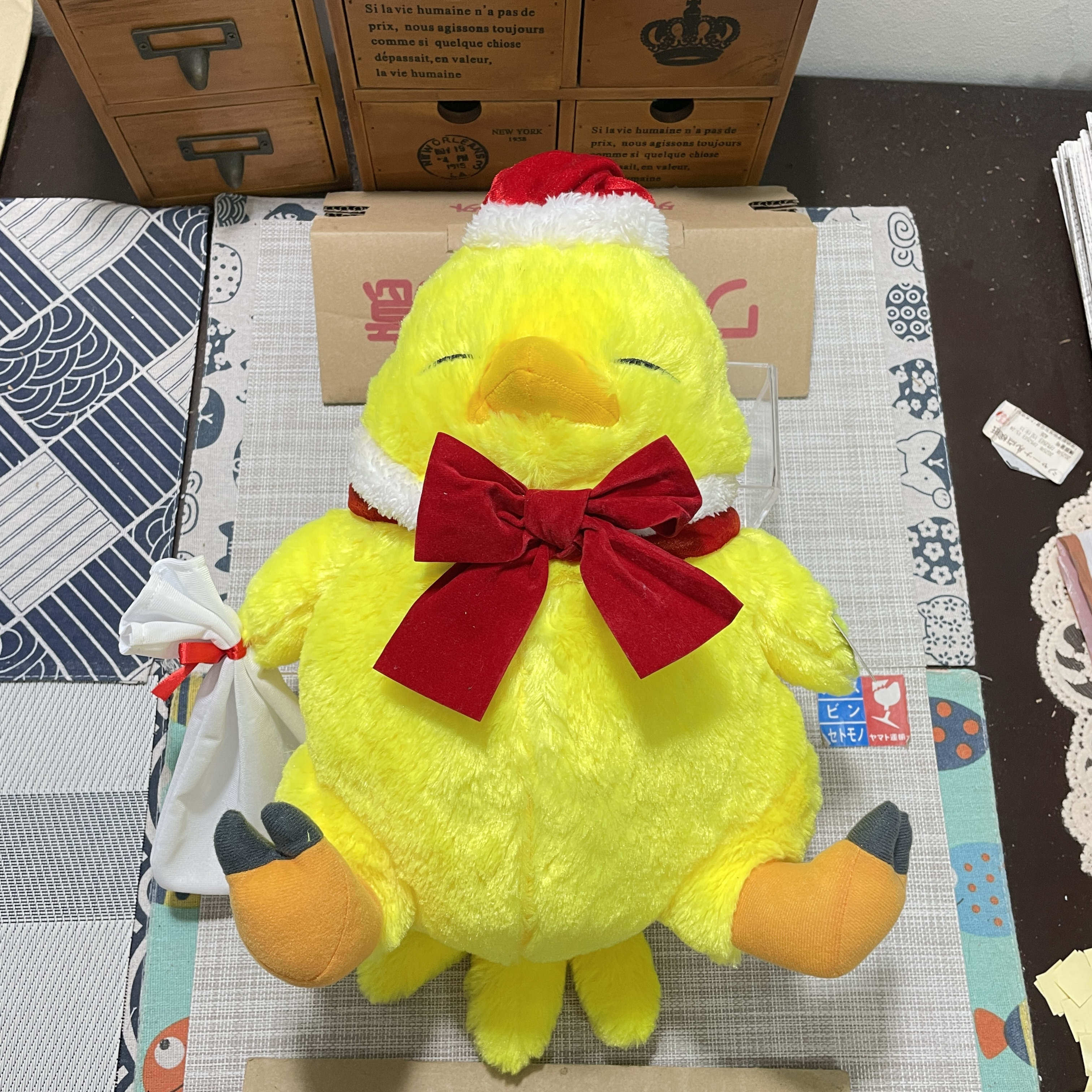 现货 日本正版taito限定 FF14 最终幻想 娃娃 玩偶 陆行鸟 圣诞款