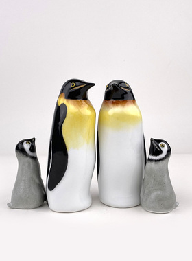 薛继业陶瓷釉上彩帝王大企鹅雕塑