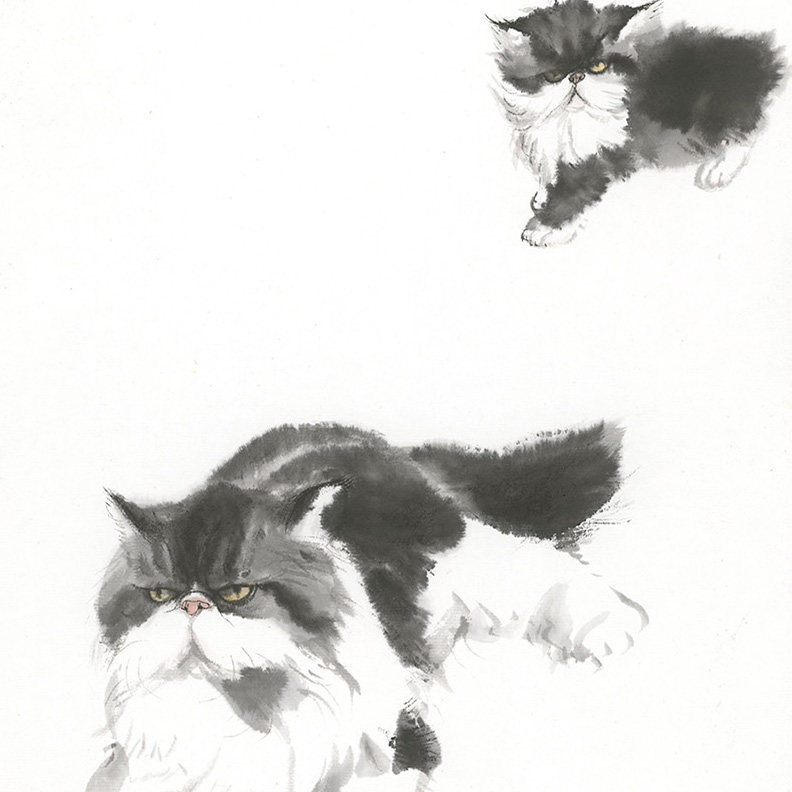 薛继业水墨连框高精版画80*38有框客厅卧室卫生间走廊装饰画