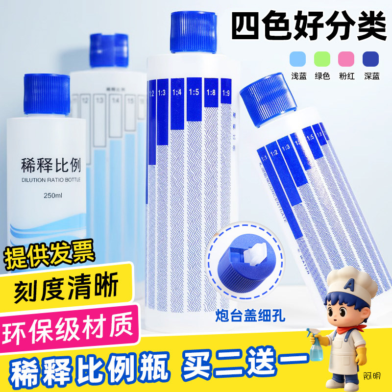 浓缩洗洁精稀释瓶刻度塑料瓶家用稀释比例瓶猫宠物沐浴配比分装瓶