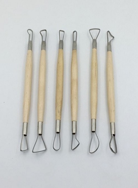 6件修坯扁丝刀 泥塑工具 修胚石粉工具 双头刮刀 陶艺  泥塑工具