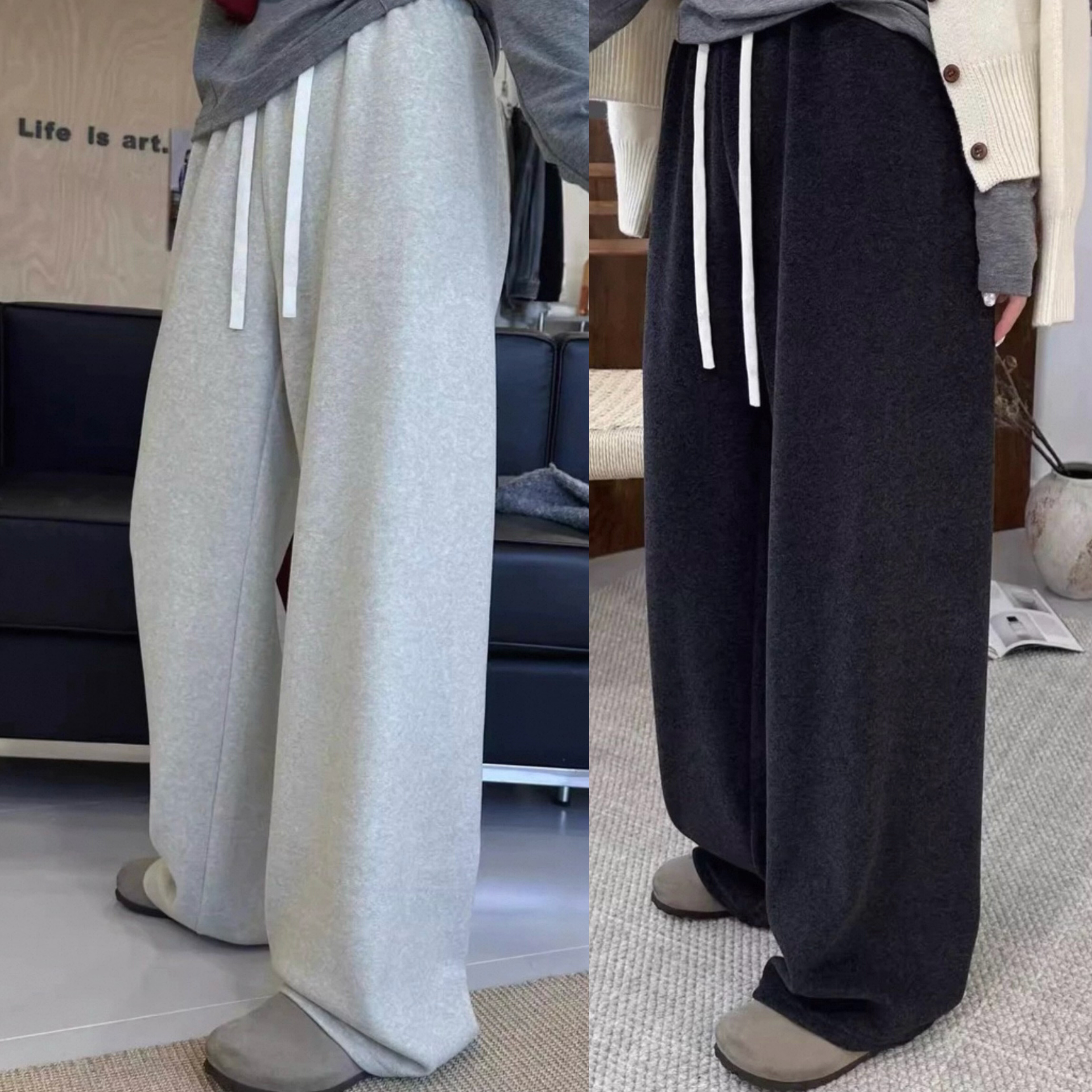 推荐MarioQueiroz秋冬季加绒 显瘦窄版直筒阔腿裤休闲长裤糯米裤,女装/女士精品,休闲裤,淘宝优惠券,粉丝福利购,淘宝优惠卷