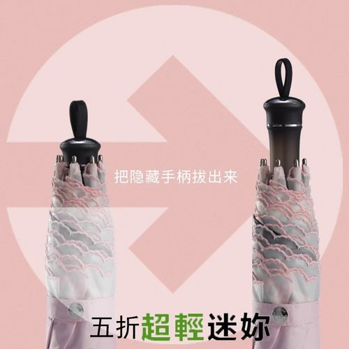 kukobold五折迷你伸缩手柄防晒伞