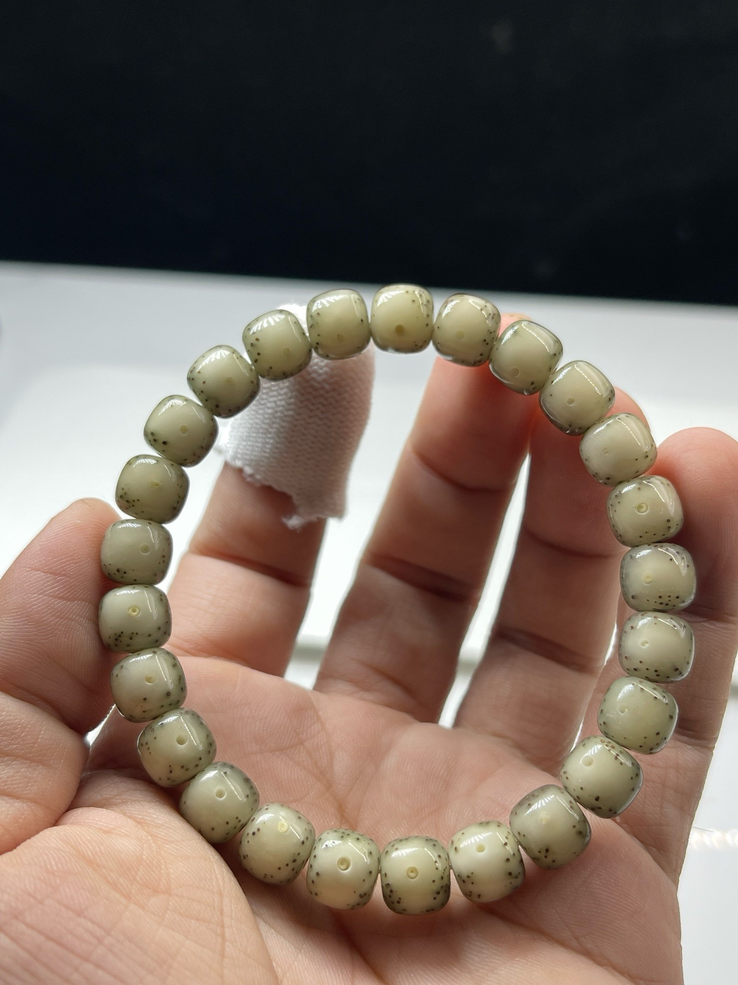 标杆货骨瓷玻璃球糯冰同枝果9×8正月超大留白海南星月菩提籽单圈