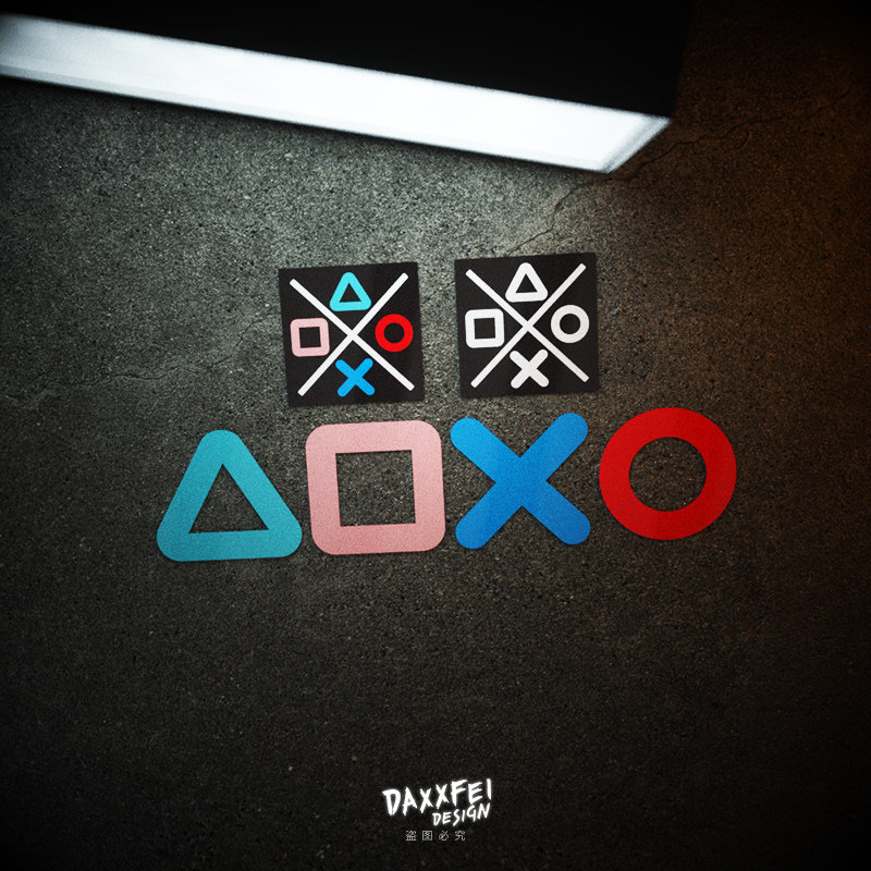 大飞车贴  创意gamer游戏机手柄符号贴纸 后挡风玻璃防水头盔贴