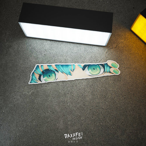 大飞初音未来偷看撕开贴纸车贴