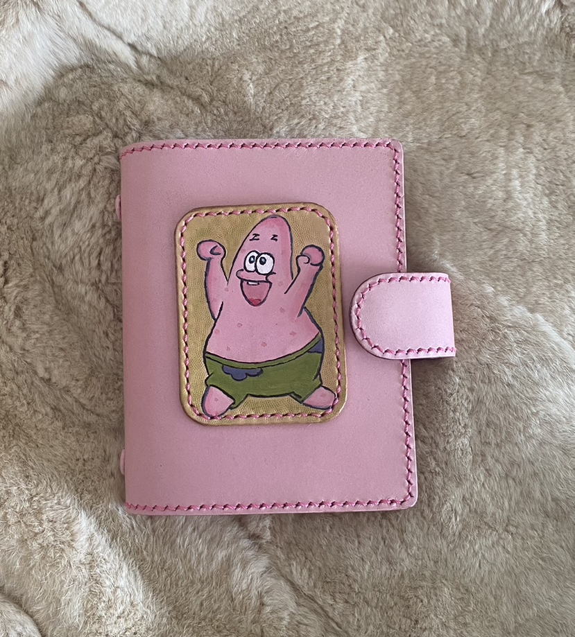 纯手工植揉牛皮皮雕派大星A8M5手帐记事本笔记本个性定制