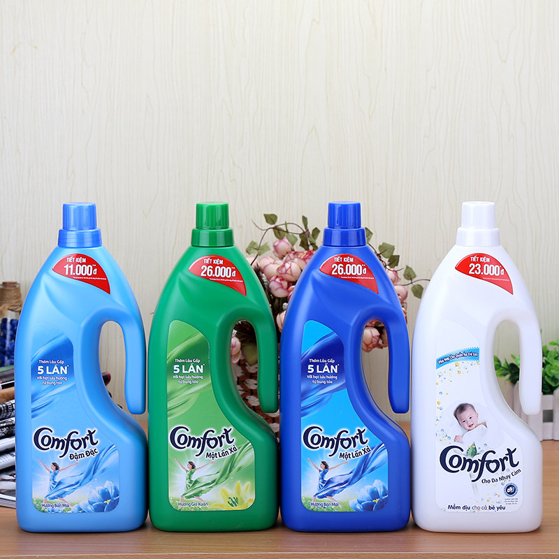 正品越南金纺柔顺剂衣物清香防静电毛衣护理1.8L清新兰花持久留香