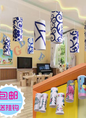 创意立体硬卡纸圆筒纸筒经典圆纸筒空中吊饰装饰布置场地学校室内