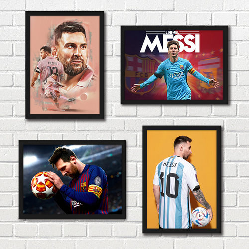 梅西足球明星Lionel Messi 海报挂画 世界杯周边客厅卧室小众壁画