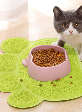 宠物餐垫猫砂垫爪印形双层防水