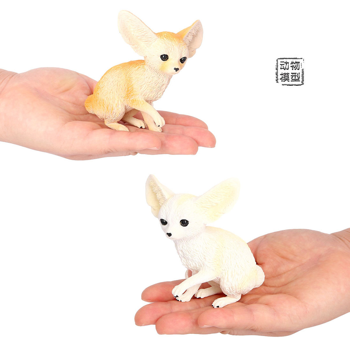 耳廓狐模型仿真动物大耳狐狸摆件Fennec Fox小狐狸儿童认知玩具